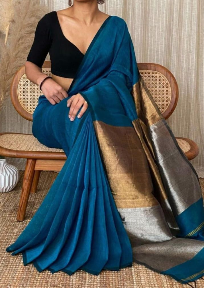 Bengal khaddi Cotton Silk Saree