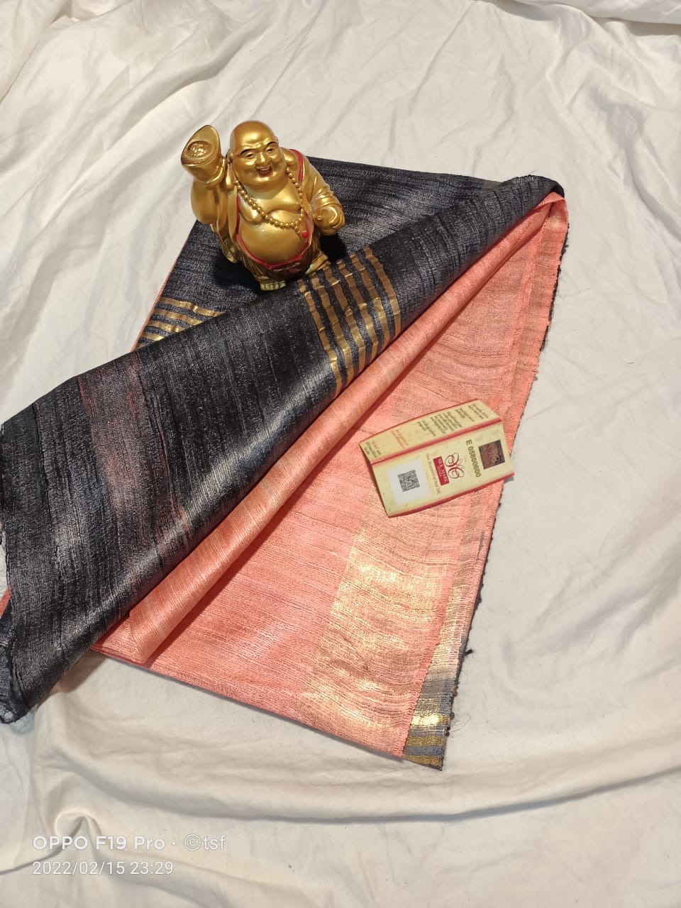 Pure Tussar- Ghicha Silk Hand weaving Saree With Running Blouse