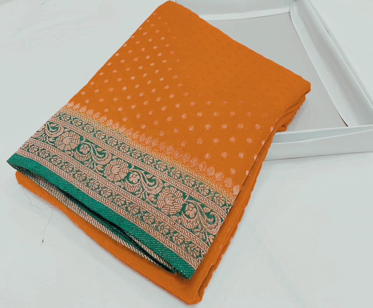 Banarasi Handloom Weaved Khaddi Semi Georgette Saree with Zari Work