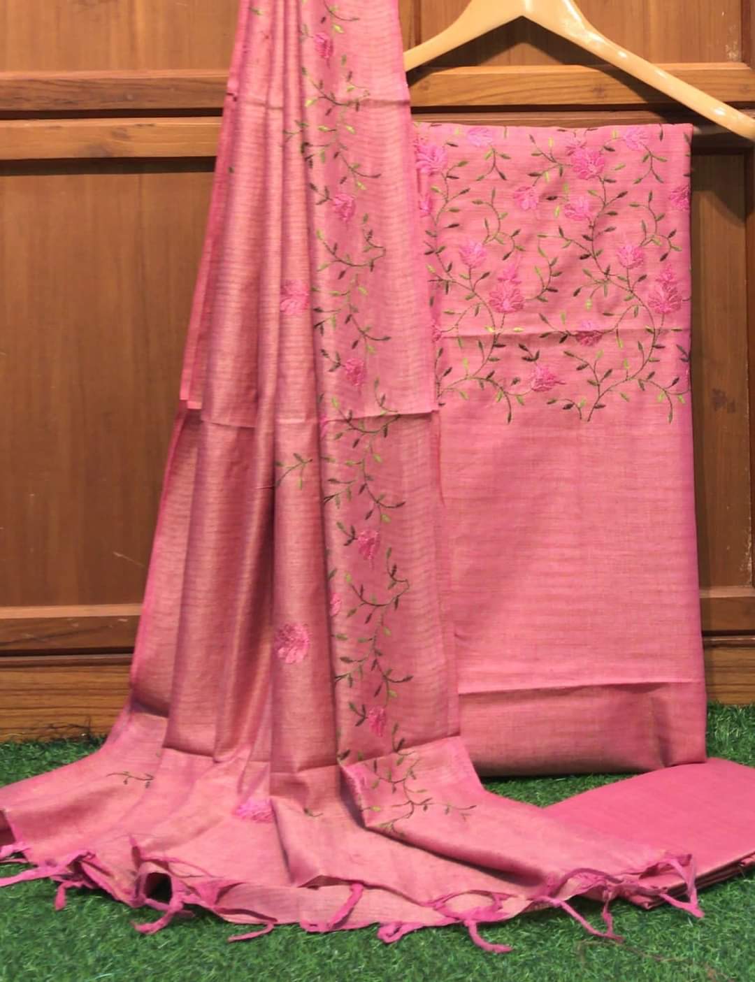 Pure Khaddi Cotton Linen Embroidery Work Unstitched Suit.