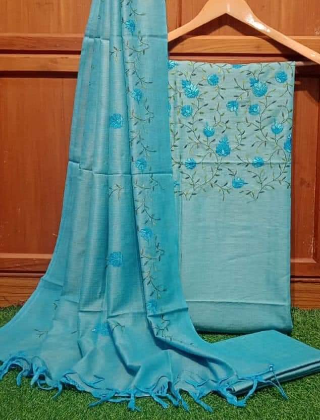 Pure Khaddi Cotton Linen Unstitched Suit.