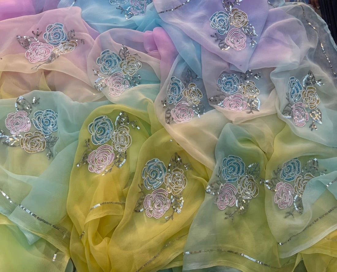 Pure Jaipuri Chiffon Saree