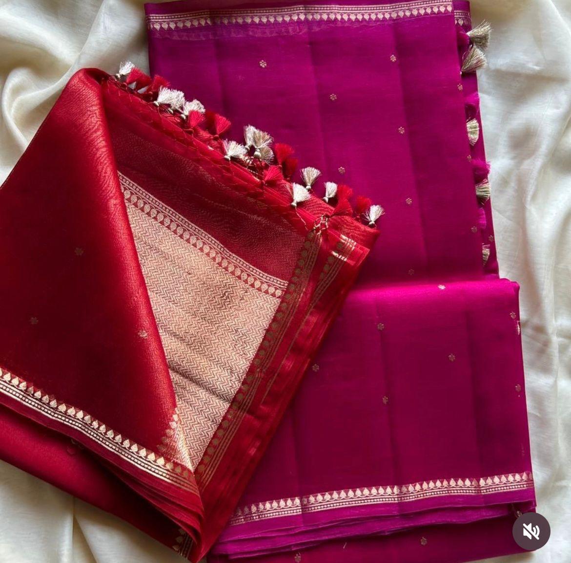 Pure Handloom banarasi  kora Silk Saree