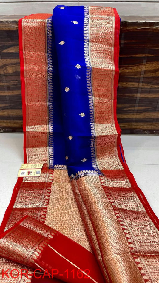 Banarasi Semi Kora Organza Dyeable Silk Saree
