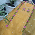 Pure Kota-Doria Unstitched Suit with Embroidery Work