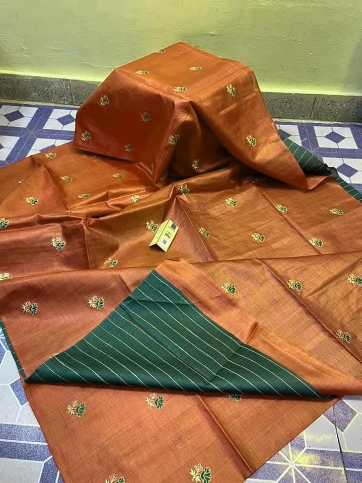 Katan Silk Embroidery With Blouse