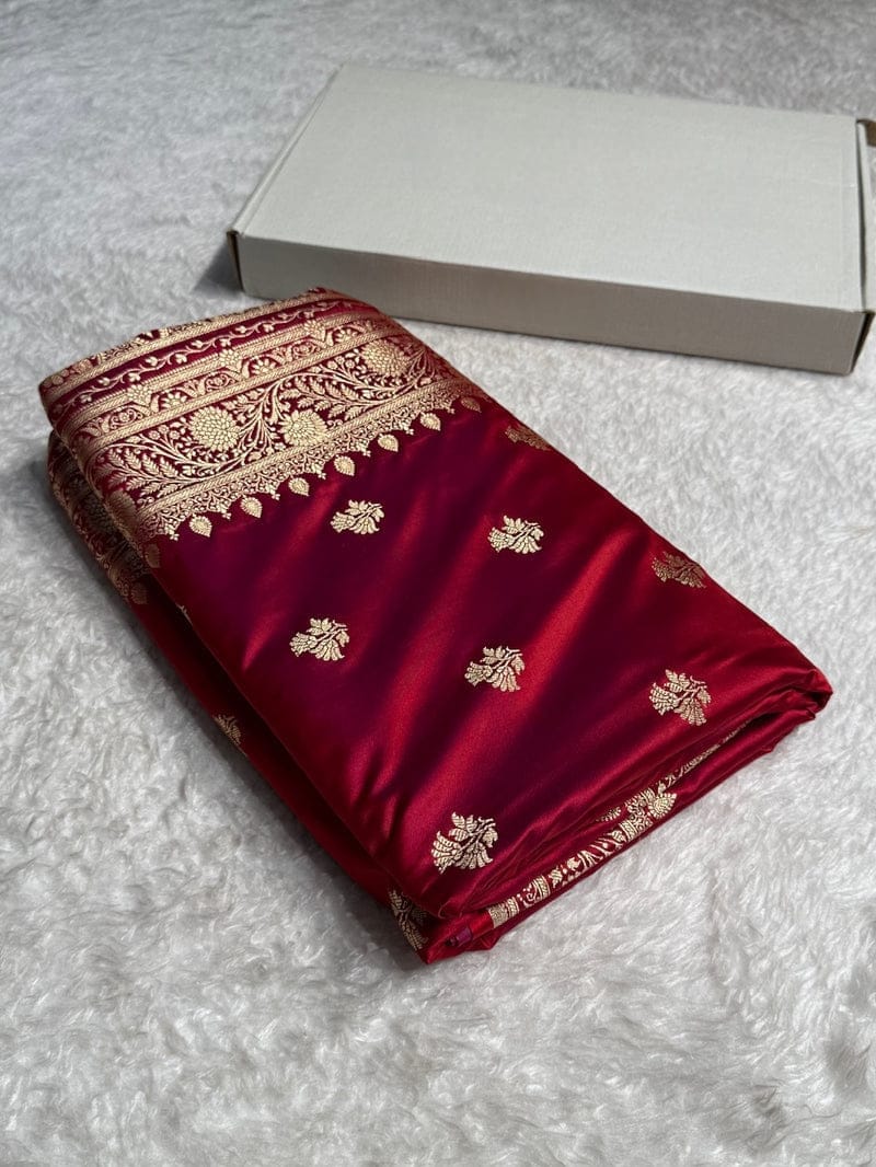 Banarasi Pure katan mashru silk saree With Blouse