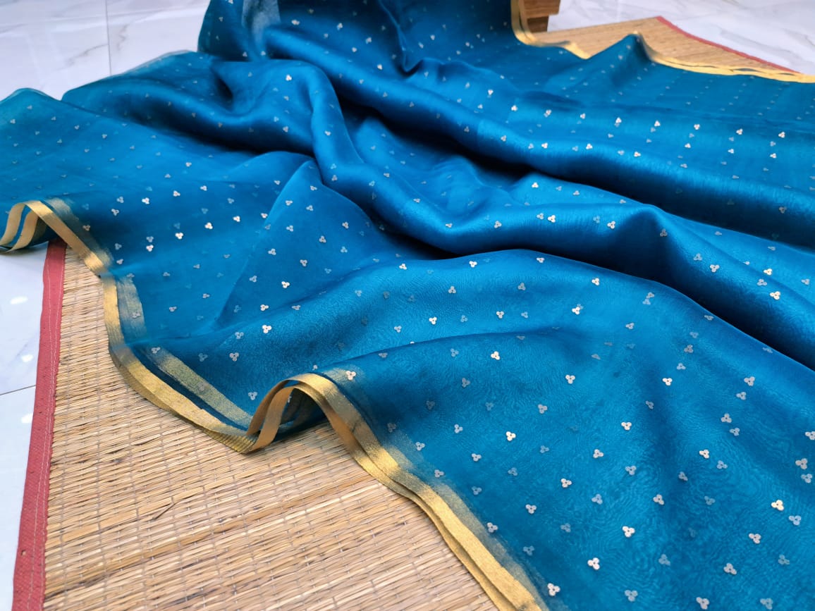Bengal Handloom Pure Muslin Silk Saree With ( Silk Mark Certified)