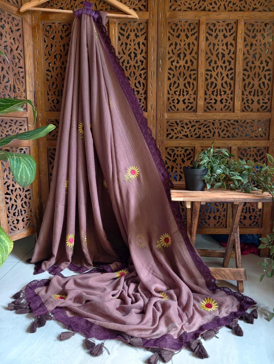 Beautiful Cotton Mulmul  Saree