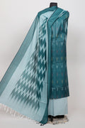 Pure  ikkat Cotton Unstitched Suit With Dupatta