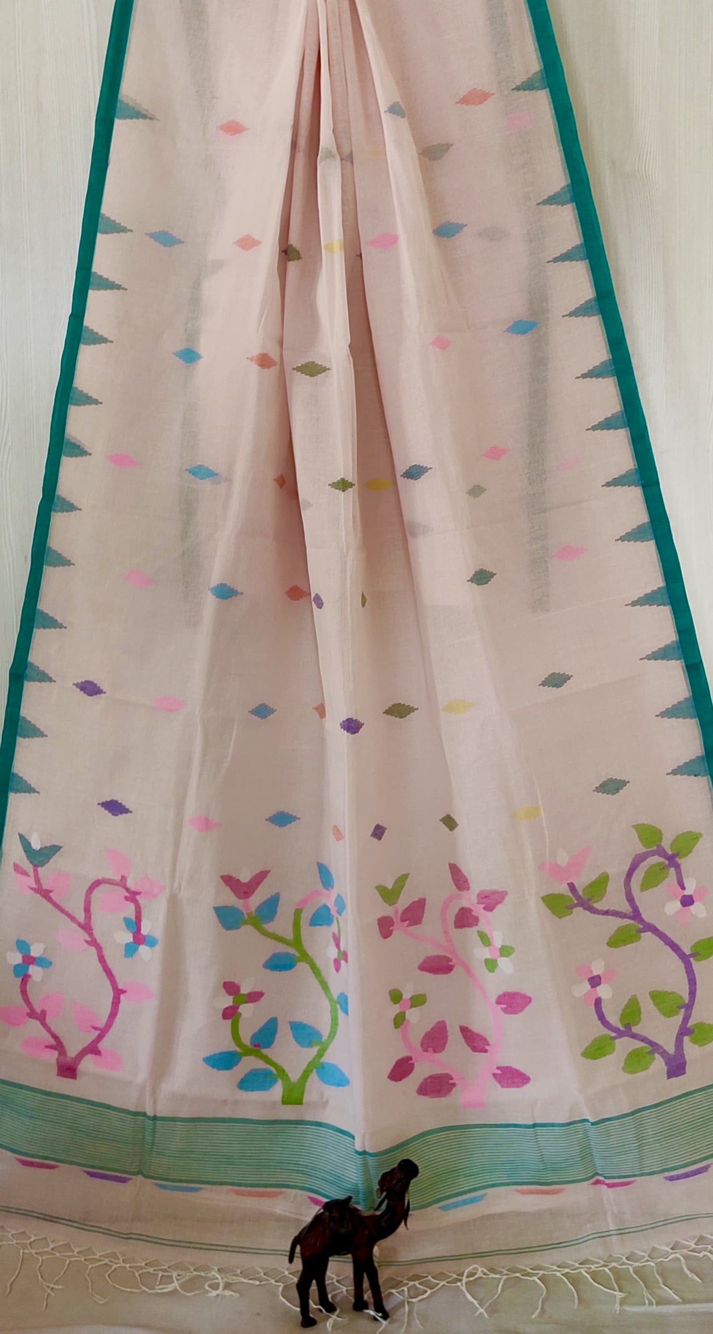 Pure Cotton needle work jamdani Saree