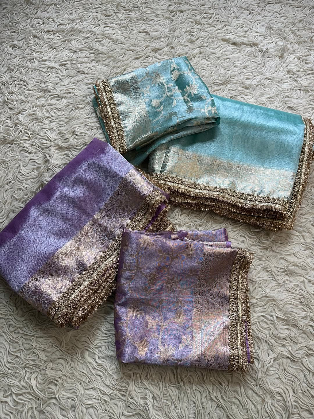 Banarasi Tissue Silk Saree With beautiful borders lace