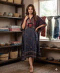 Pure Modal Silk Handblock Printed Kaftans Stitched suit