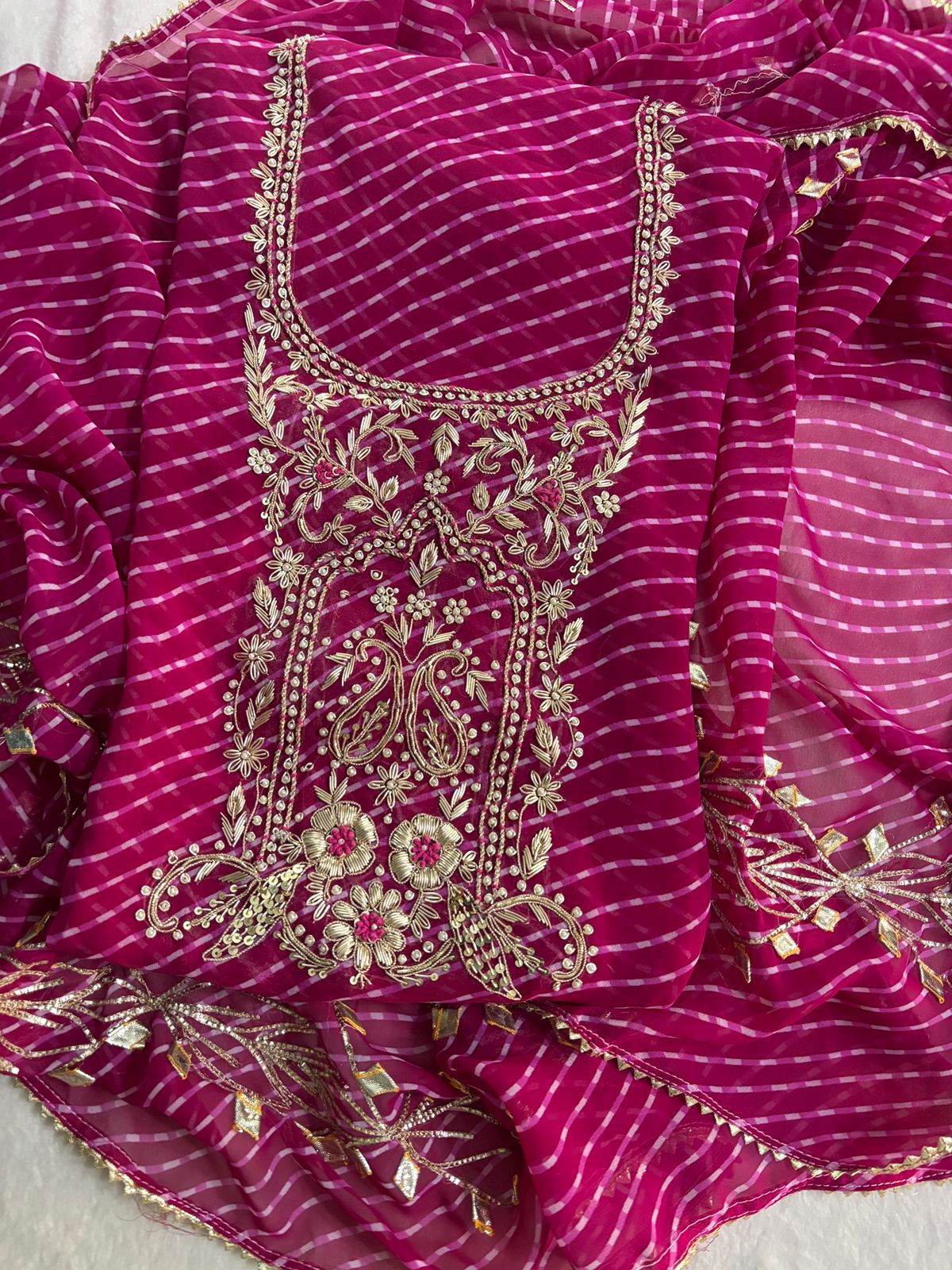 Designer Georgette Suit Set with Gota Patti Work