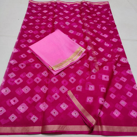 Kota Doriya Printed saree with blouse