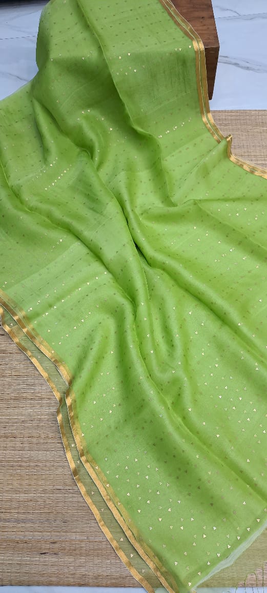 Bengal Handloom Pure Muslin Silk Saree With ( Silk Mark Certified)