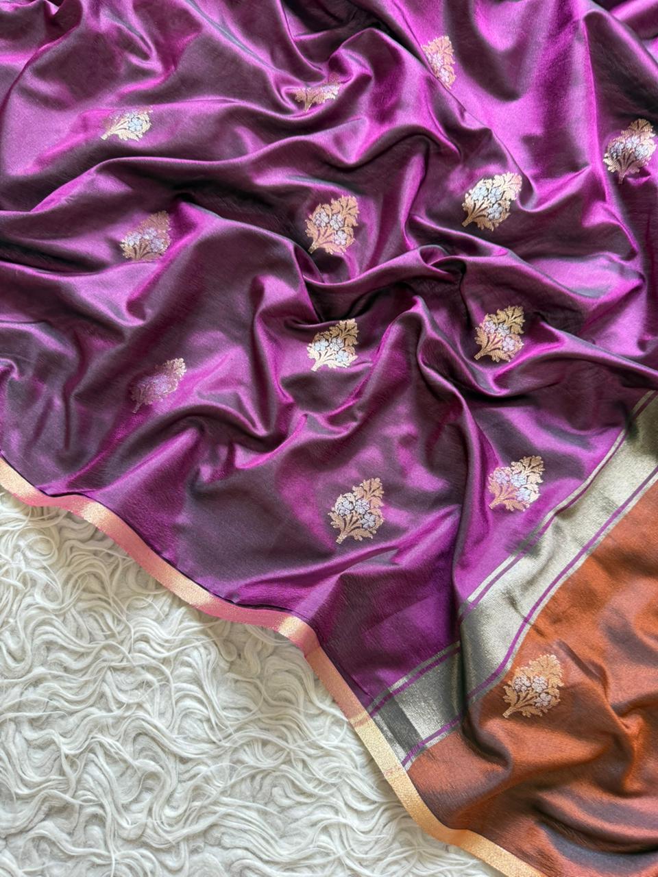 Banarasi maheshwari satin silk  saree