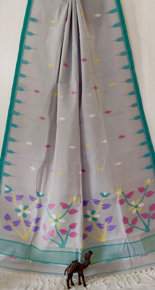 Pure Cotton needle work jamdani Saree