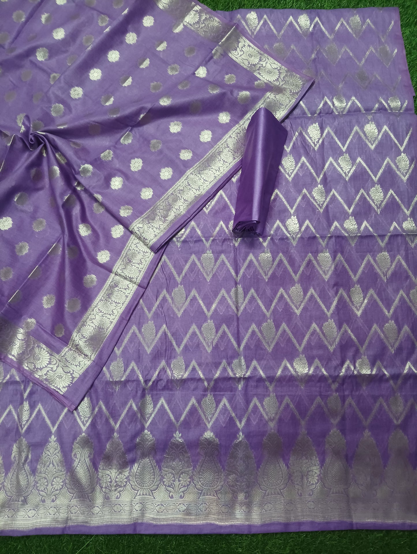 Banarasi Katan Silk Unstitched Suit