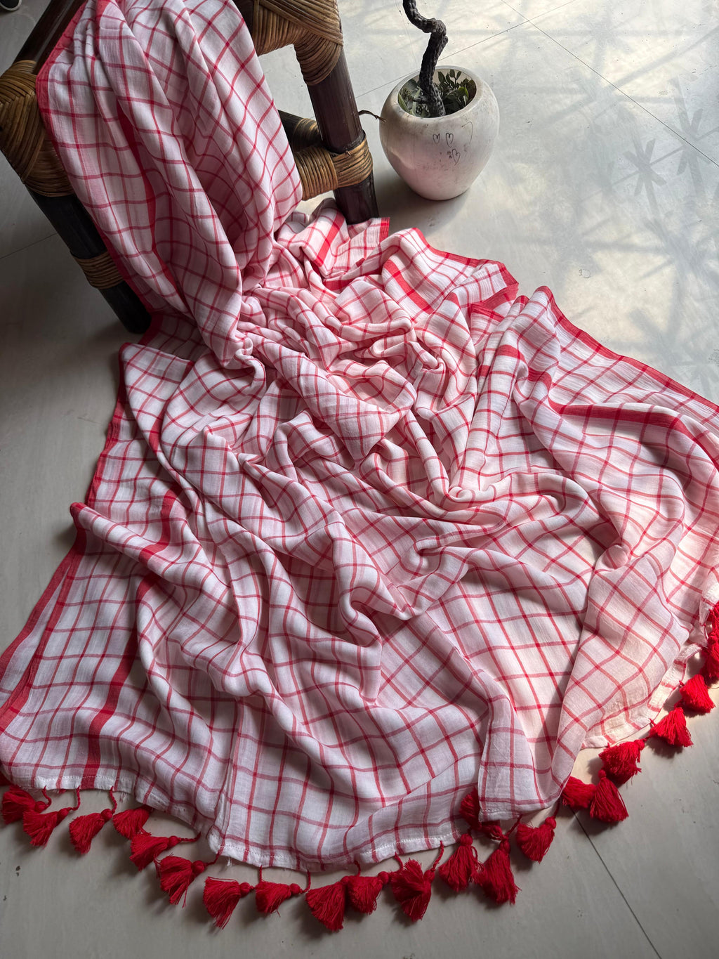 Beautiful Cotton Mulmul  Saree