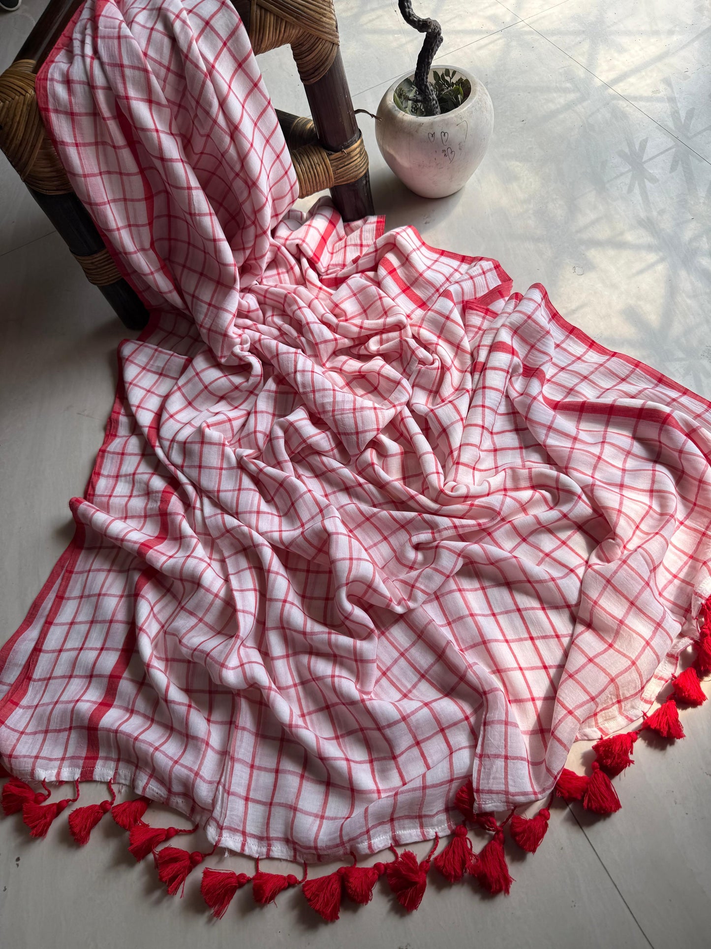 Beautiful Cotton Mulmul  Saree
