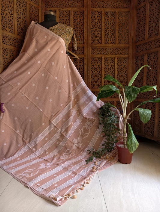 Pure Cotton needle work jamdani Saree