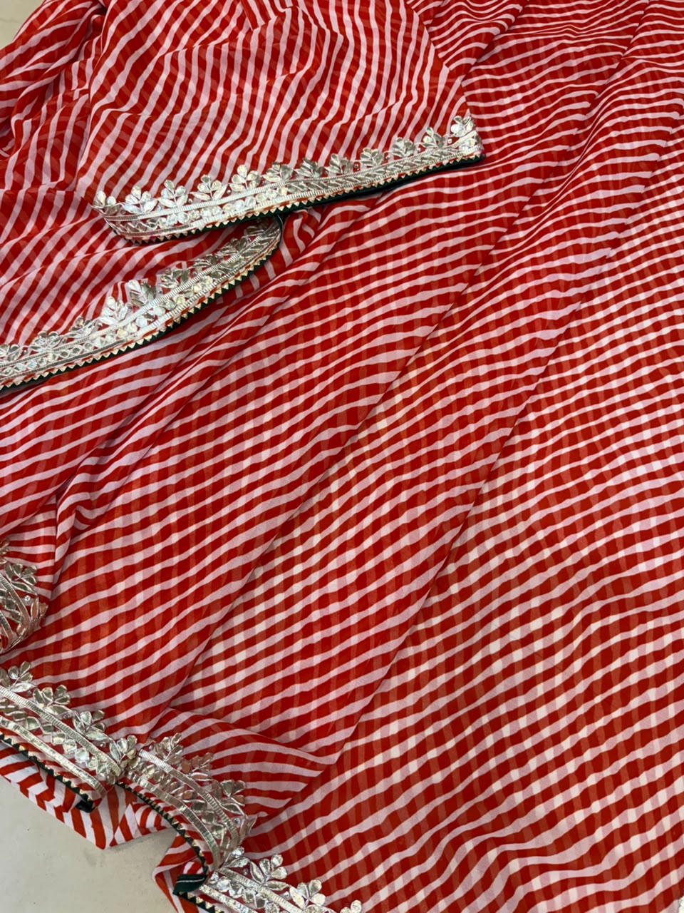 Georgette Gota Patti Work  Saree With Blouse