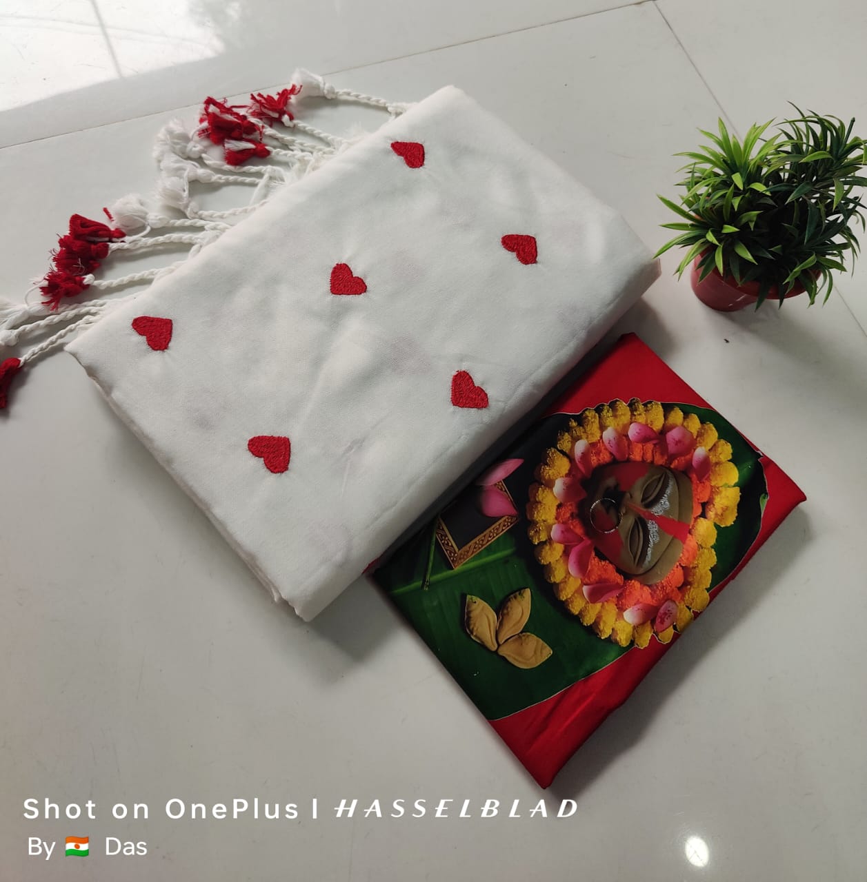 Beautiful Love Embroidery  Khaddi Cotton Saree