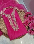 Organza Hand Work Unstitched Suit