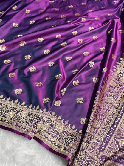 Banarasi Pure katan mashru silk saree With Blouse