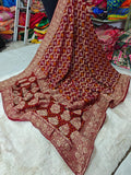 Pure khaddi Georgette Dupatta With Bandhani Zari