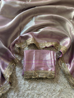 Banarasi Kanjivaram  katan Tissue Silk Saree With Beautiful lace border