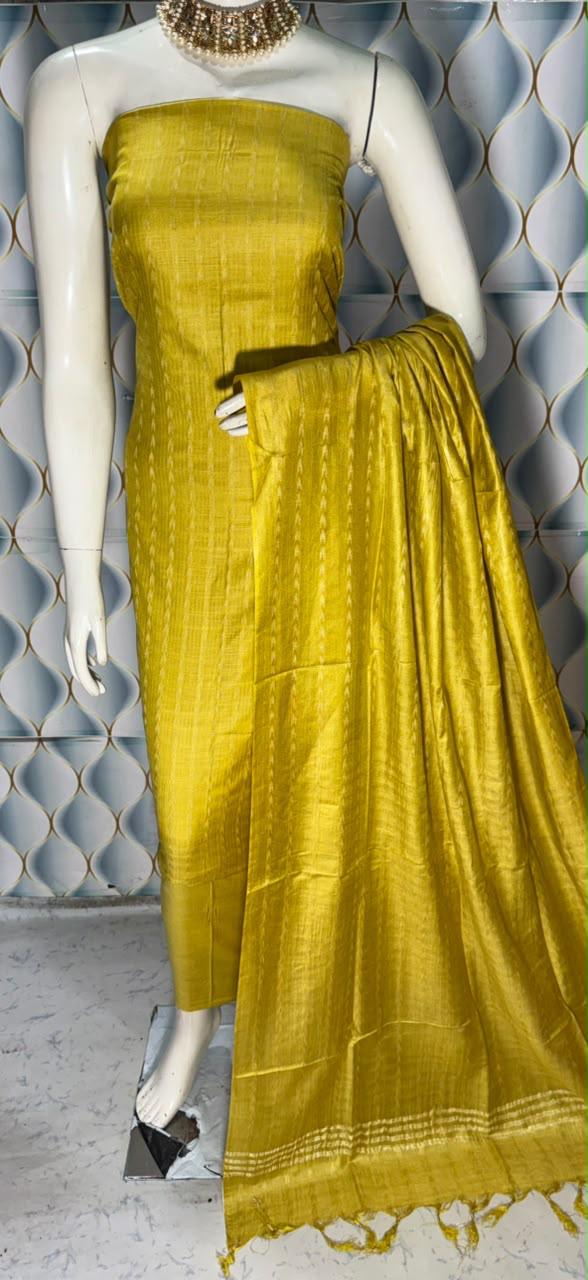 Bhagalpuri Katan Silk 3PC Unstitched Suit