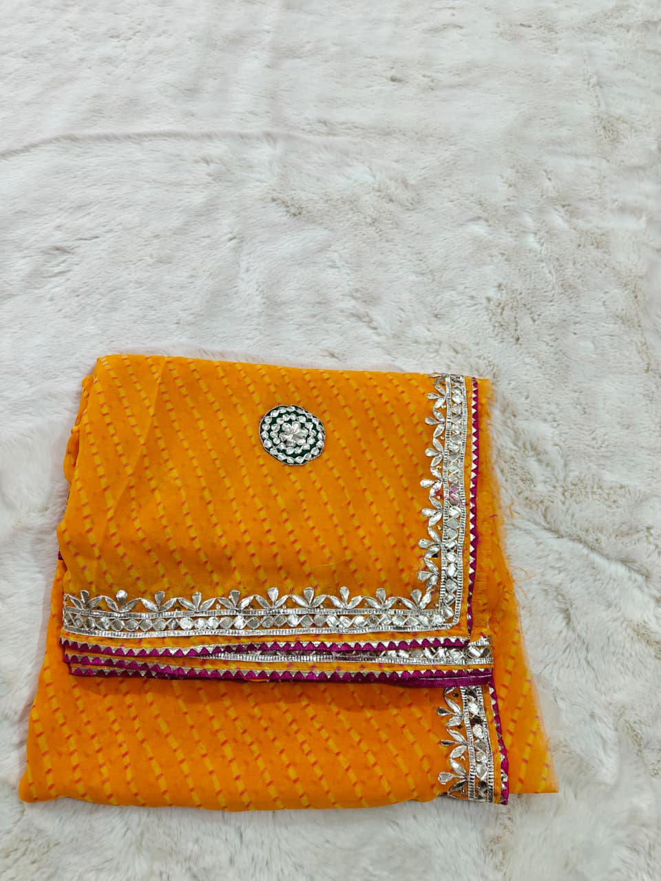 Georgette Gota Patti Work  Saree With Blouse