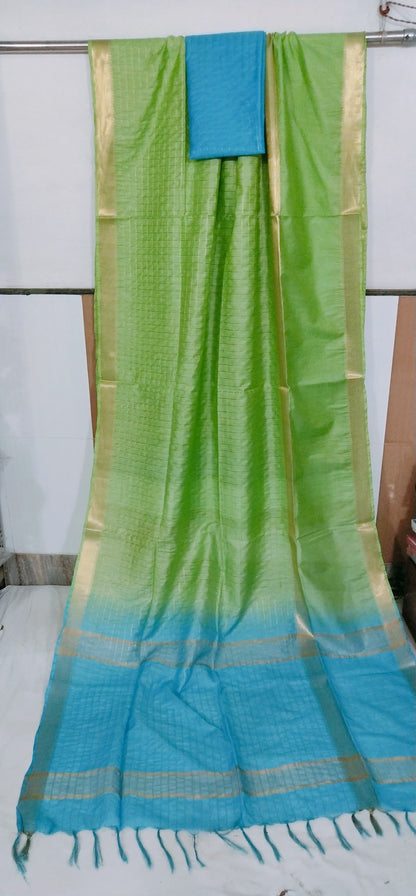 Pure Cotton Silk Mangalagiri  Saree With  Blouse .