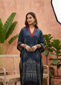 Pure Modal Silk Handblock Printed Kaftans Stitched suit With Hand Mirror Work