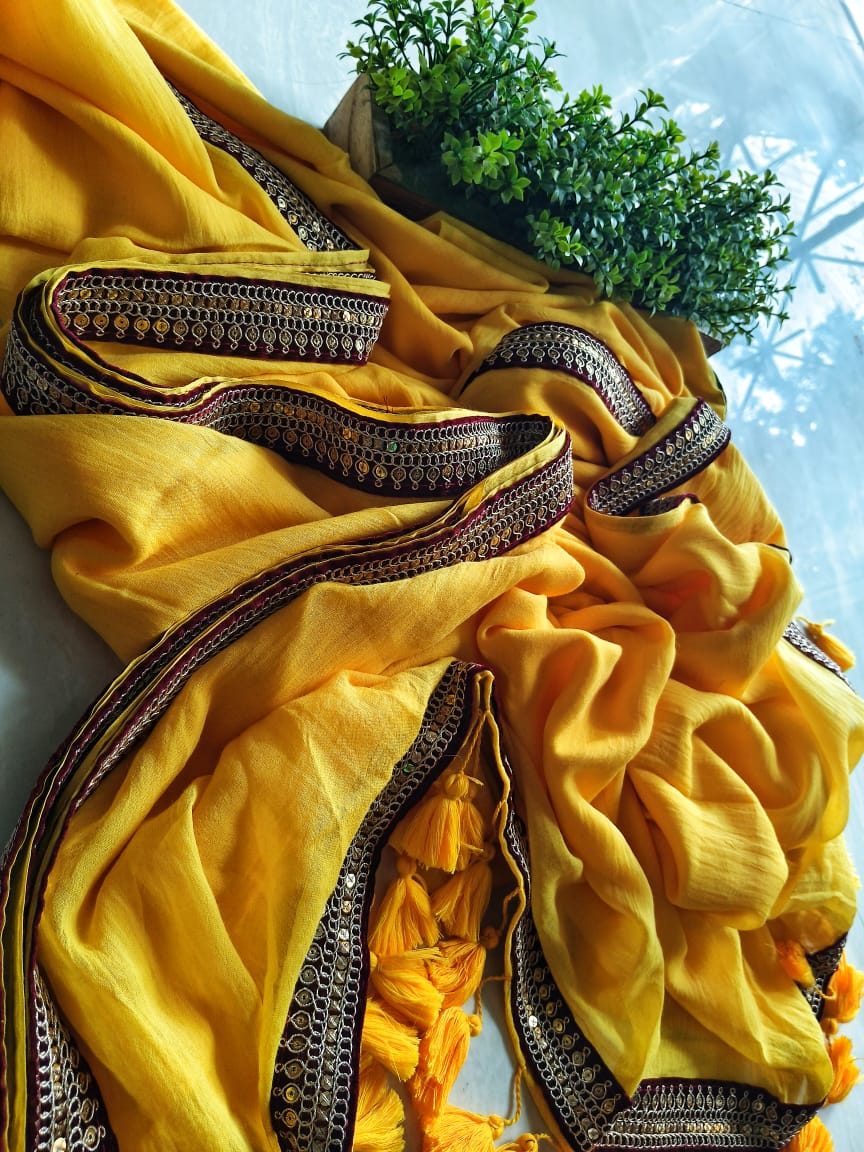Beautiful Cotton Mulmul  Saree  Lace Border