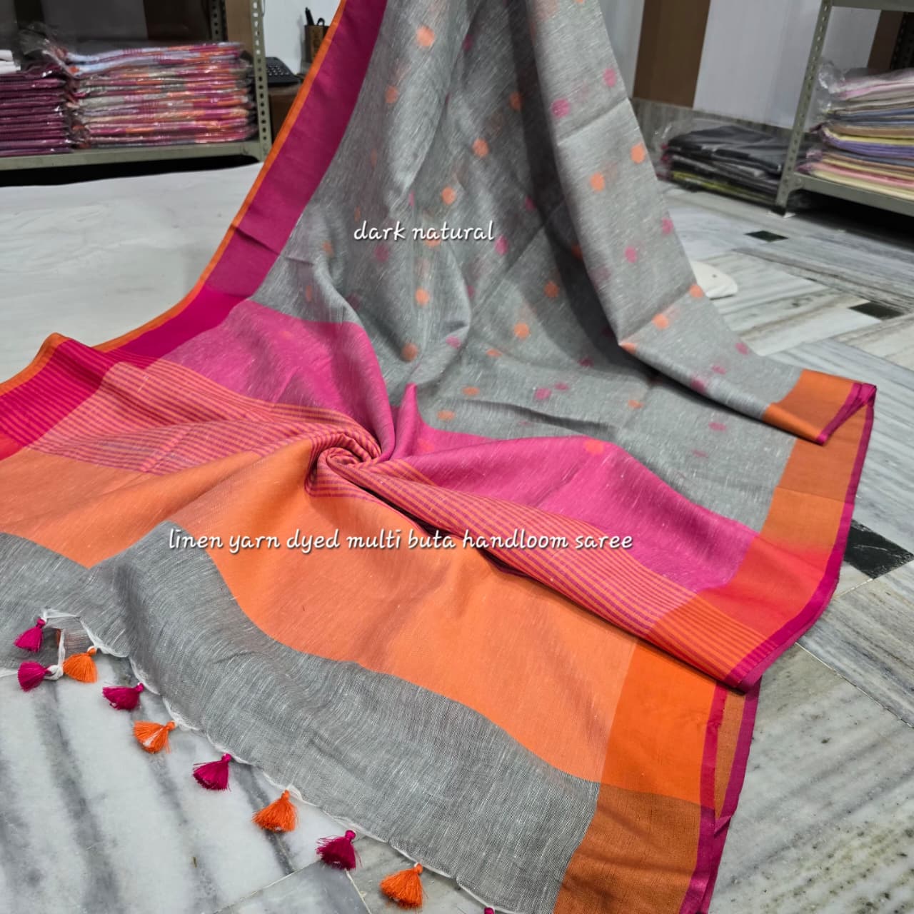 Pure Linen By Linen  Saree With  Blouse