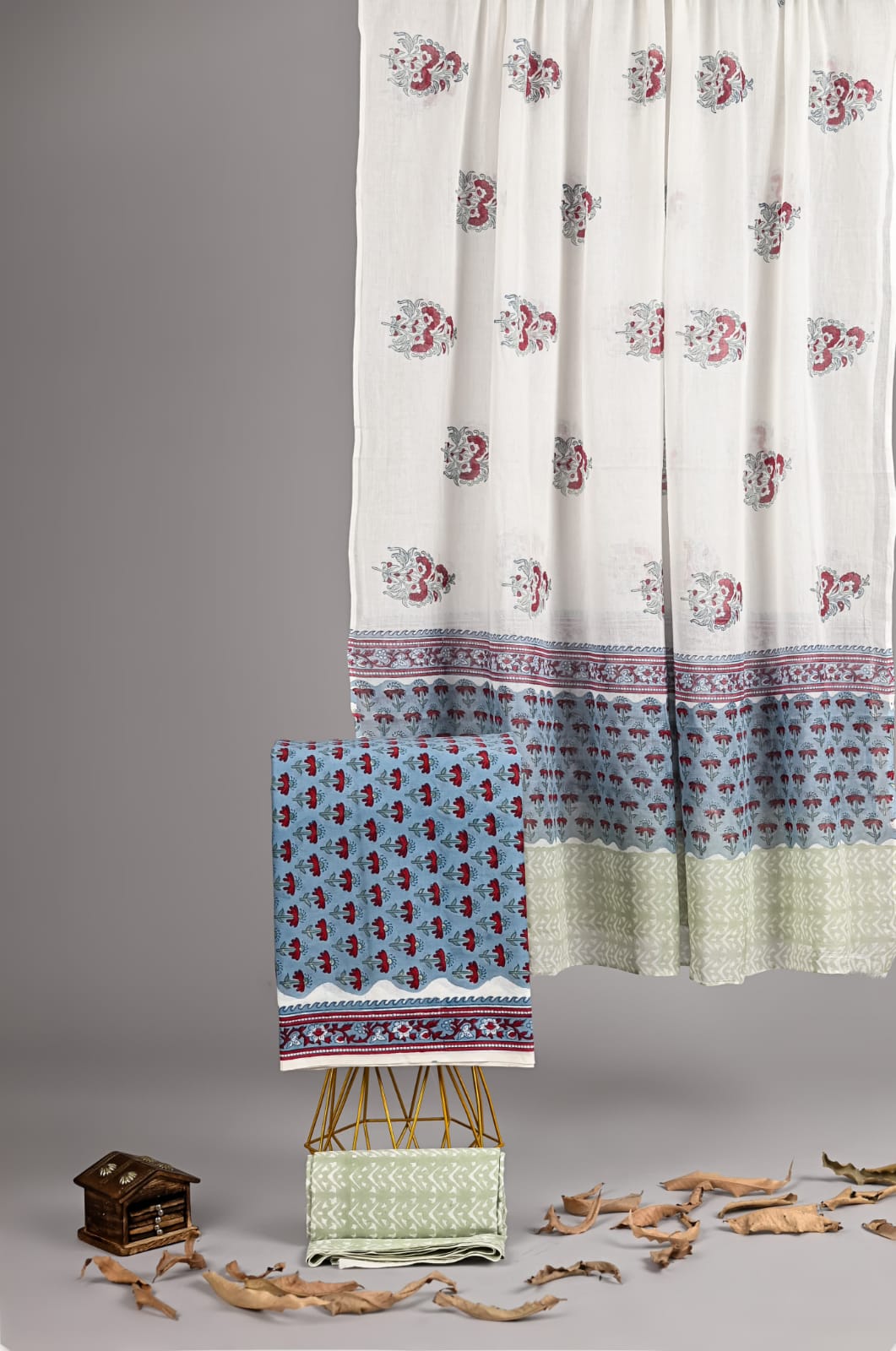 Exclusive new hand block printed cotton suits with cotton duptta