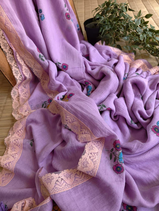 Beautiful Cotton Mulmul  Saree