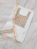 Pure Kota-Doria Unstitched Suit with Embroidery Work