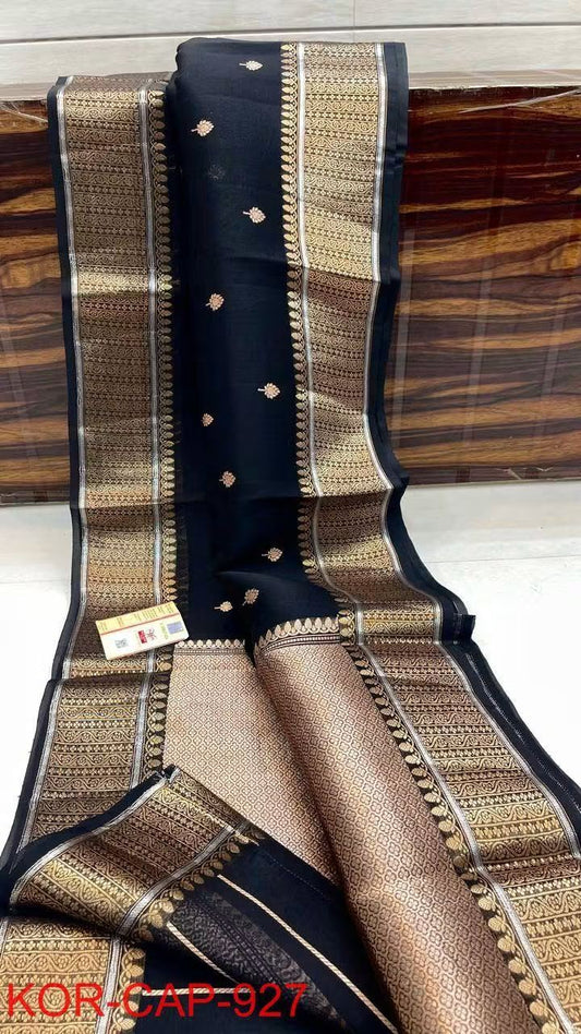 Banarasi Semi Kora Organza Dyeable Silk Saree