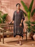 Pure Modal Silk Hand block Printed Kaftans Stitched suit With Hand Mirror Work