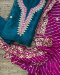 Organza Hand Work Unstitched Suit