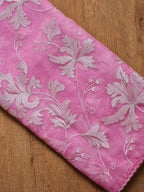 Pure organza silk chikankari work  saree with heavy blouse