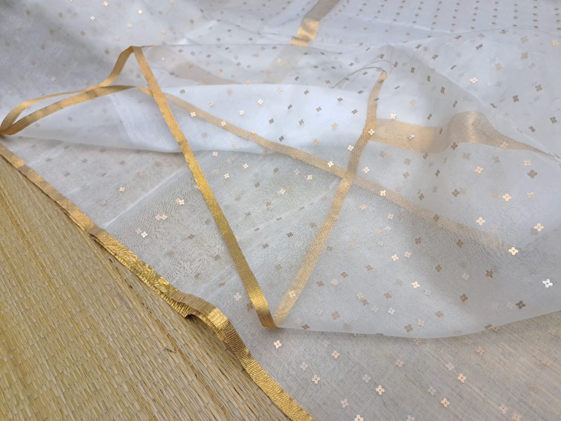 Bengal Handloom Pure Muslin Silk Saree With ( Silk Mark Certified)