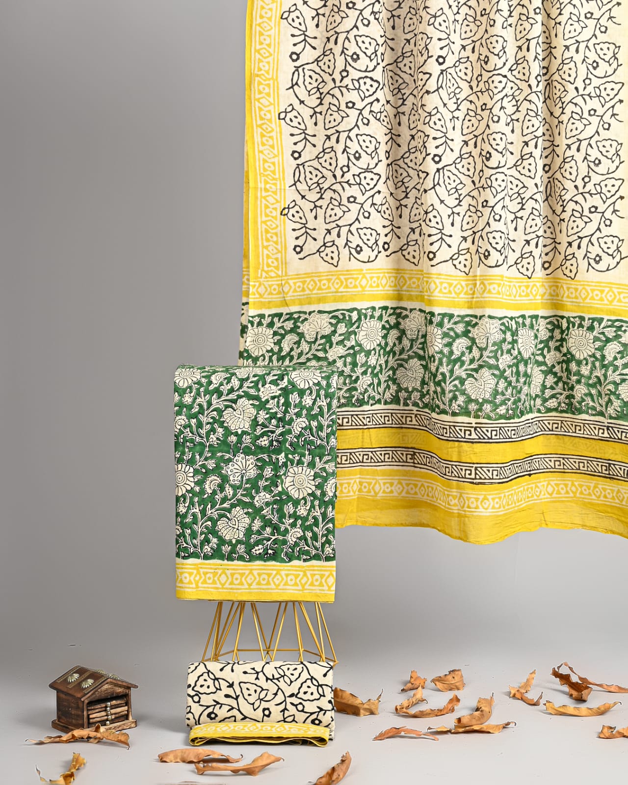 Exclusive new hand block printed cotton suits with cotton duptta
