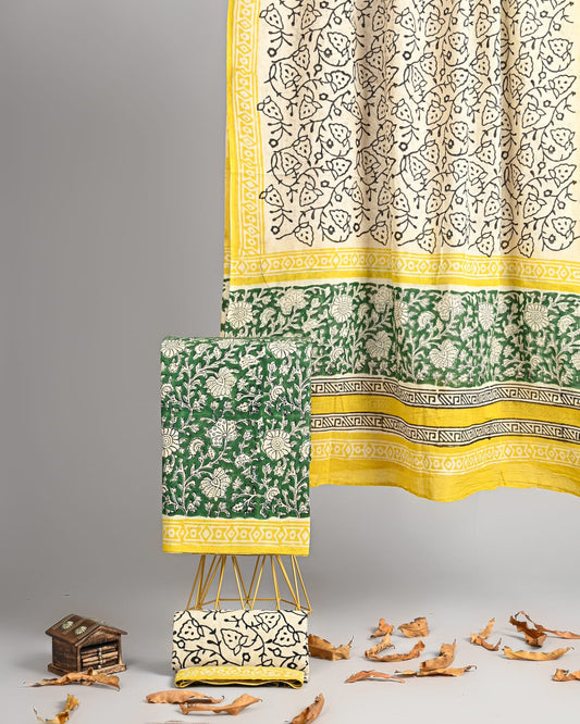 Exclusive new hand block printed cotton suits with cotton duptta