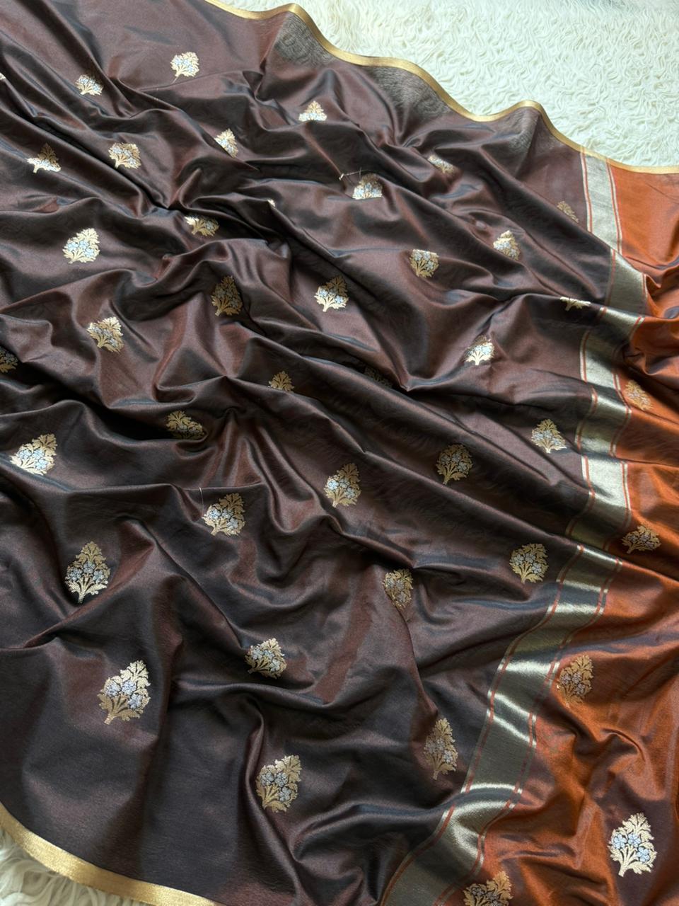 Banarasi maheshwari satin silk  saree