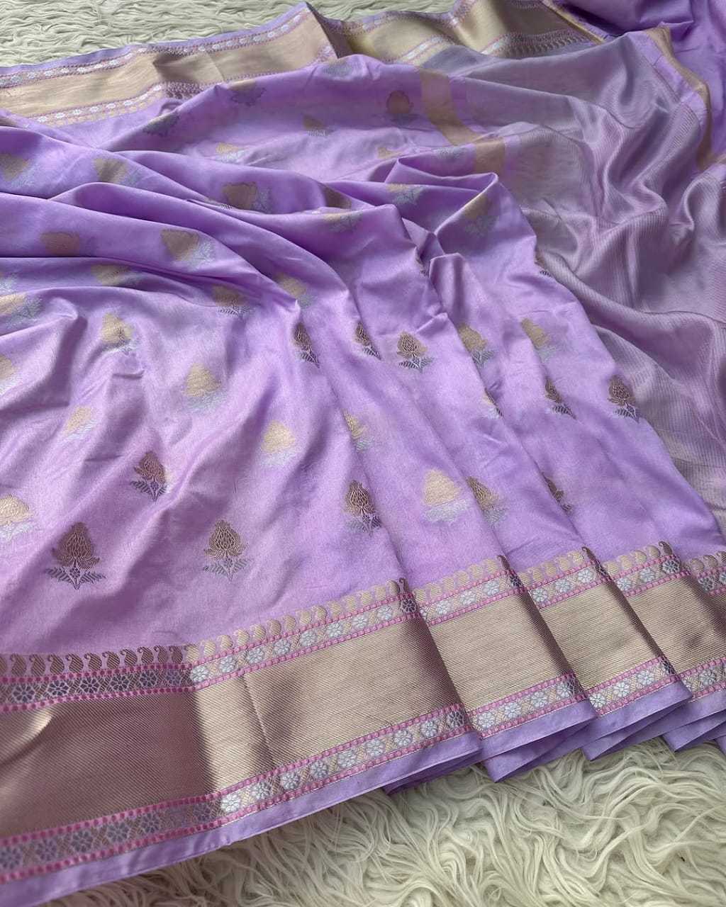 Banarasi Semi Khaddi Katan Georgette   Saree